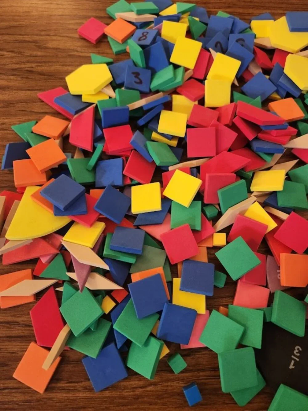 Large Bundle Foam Shapes Pattern Blocks Tiles Educational Math Manipulatives Toy